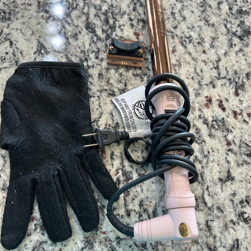 Lange Curling wand with glove and stand